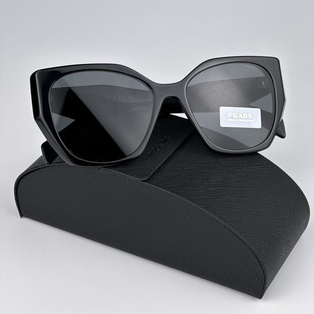 NEW Prada PR19ZS 1AB5S0 Black Dark Grey Women Cat Eye Sunglasses PR 19ZS - Picture 3 of 12